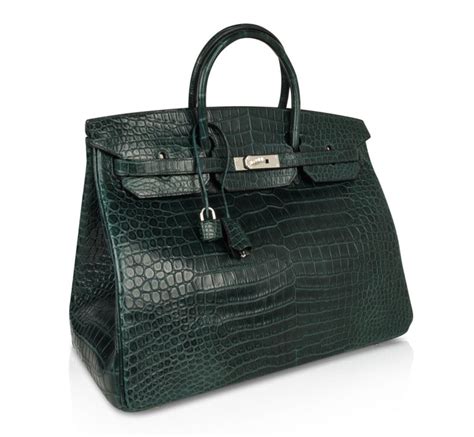 Hermes Birkin 40 Bag Vert Fonce Matte Porosus Crocodile 